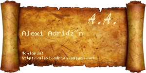 Alexi Adrián névjegykártya